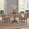 International Concepts Round Round 42 in. Dual Drop Leaf Dining Table with 2 Slatback Chairs in Hickory/Washed Coal, Wood K45-42DPT-27B-C65-2 - alternate 6